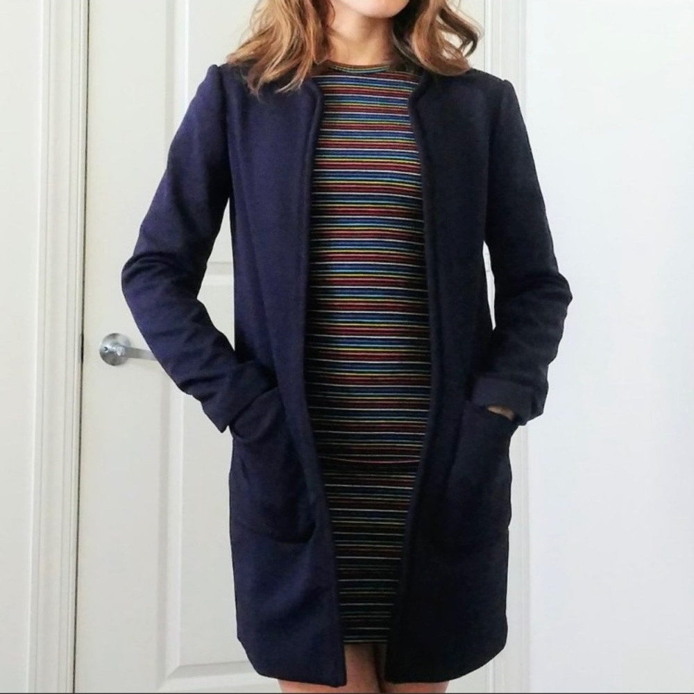 H&M Light Weight Navy Blue Winter Fall Jacket Coat Size 2